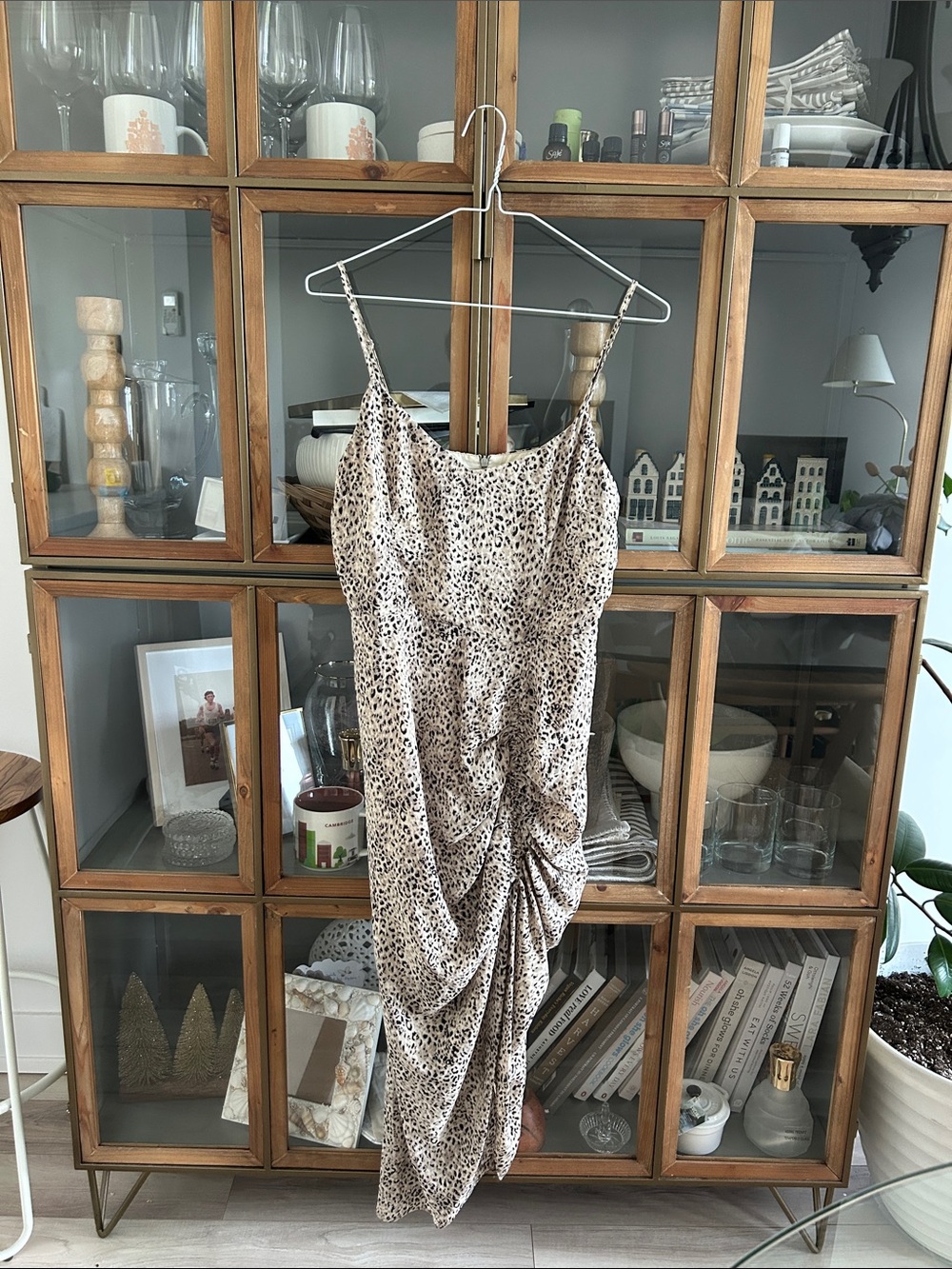 BB Dakota Leopard Print Ruched Slip Dress